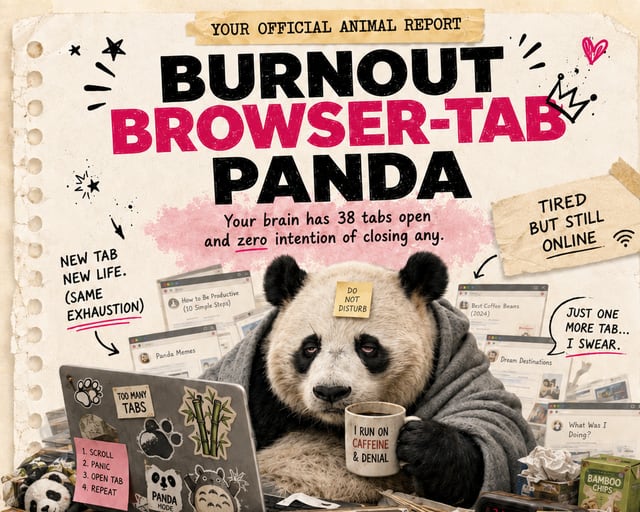 Burnout Browser-Tab Panda: a playful panda illustration