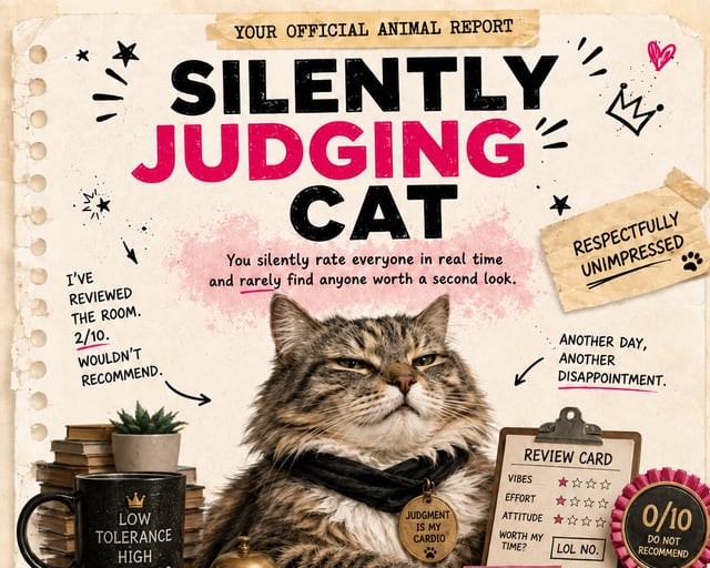 Silently Judging Cat: a playful cat illustration