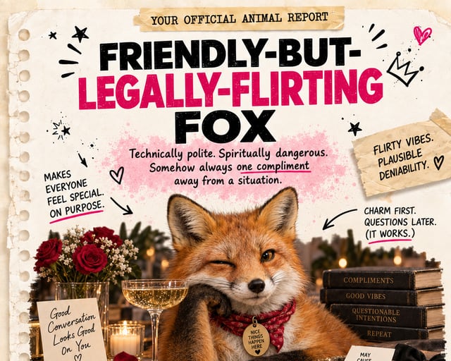 Friendly-but-Legally-Flirting Fox: a playful fox illustration