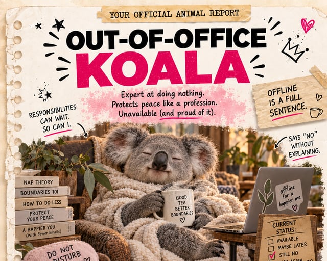 Out-of-Office Koala: a playful koala illustration