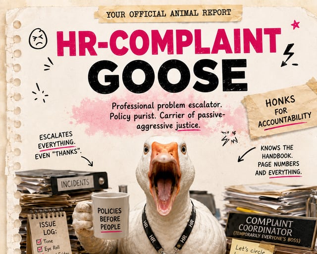 HR-Complaint Goose: a playful goose illustration
